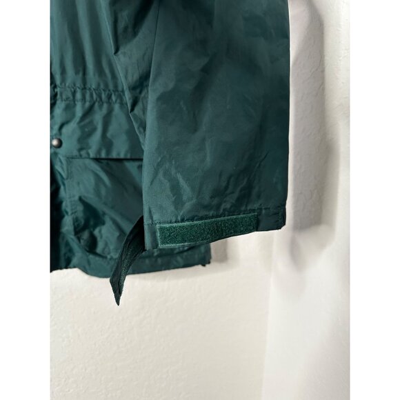 Orvis Vintage  Green Hooded Rain Jacket With Adjustable Cuffs & Pockets Sz L - Picture 3 of 7